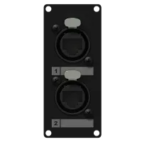 Caymon CASY168/B Модуль CASY оснащен двумя разъемами NE8FAH Ethercon на передней стороне и двумя розетками RJ45 на задней панели.