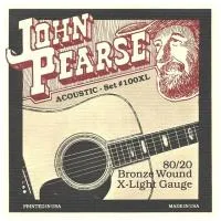 John Pearse 100XL струны для акустической гитары .010, .014, .023, .030, .039, .047, бронзовая навивка