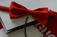 Галстук-бабочка Mr.andMrs.Bowtie габардин, красный, фикс