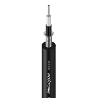 ROXTONE GC060/100 Black Высококачественный гибкий инструментальный кабель повышенной прочности, 1х0,5мм2, 28 луженых жил в проводнике по 0,15мм, 100% эрканирование (медная спираль: 128x0.10мм + гальваническая изоляция), D 7мм, цвет Черный, Температурный р