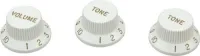 DIMARZIO STRAT REPLACEMENT KNOBS (1V,2T) WHITE DM2111W набор ручек для потенциометров типа Strat, 3 шт, цвет белый