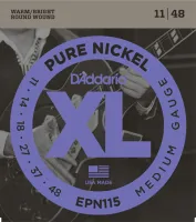 Electric guitar string set D'Addario EPN115 - Electric guitar strings with nickel-plated wound hexagonal core. Medium tension for jazz and blues, thickness .011-.048 inch