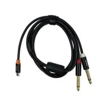 ESHINE ES-8323T - Несимметричный аудиокабель USB Type-C - 2 x 6,35 мм джека моно. Ферритовое кольцо , , шт