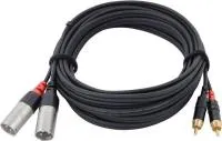 Cordial CFU 6 MC кабель сдвоенный RCA—XLR male, 6.0м, черный
