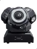 Led Star MA-E031 Вращающаяся светодиодная тройная голова, 200Вт, Beam 12*10Вт RGBW (3x4), Halo 3 кольца 12*0.2Вт RGB, Laser зеленый, красный, синий, авто, звуковая активация, DMX512, ведущий/ведомый, линейный диммер