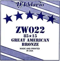 D`ADDARIO ZW022 - отдельная струна для акустической гитары,бронза