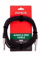 FORCE FGC-20/3 - Шнур гитарный Jack1/4"(M)-Jack1/4"(M) (3мх6мм), металлические разъемы, цвет - черный