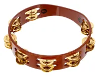 MEINL TA2B-AB Тамбурин деревянный, ручной, латунные бубенцы, два ряда, цвет: коричневый
