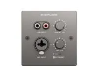 CVGAUDIO PW-IN/BL - Настенная панель удаленного подключения, MIC IN - XLR, LINE IN - 2RCA, Bluetooth с внутренней антенной-стикером, управление громкостью, передача суммарного сигнала на расстояние до 100m, темный алюминий