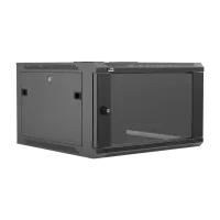 Caymon WPR606R/B Шкаф телекоммуникационный настенный 19''. Материал сталь. Передняя дверь из закаленного стекла.  Монтажная высота 6U. Габаритные размеры, мм (Ш x В x Г): 600x368x600. Масса 20,4 кг. Цвет черный (RAL9004).