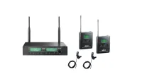Mipro ACT-312/32T/55L/AA TWIN - Двухканальная комбинированная UHF радиосистема с двумя поясными передатчиками и всенаправленными петличными микрофонами, 518 - 542 МГц, батарейки
