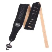 Blacksmith ls-2214 black  ремень для гитары, замша, 70 мм, черный, круглые концы