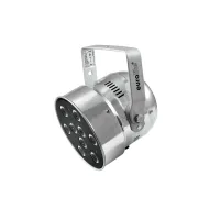 EUROLITE LED PAR-56 TCL 9x3W Short silver Светодиодный прожектор(8x 3 W LEDs TRICOLOR, угол раскрытия луча 14 гр, управление DMX512 (3-5 каналов), встроенный микрофон.Цвет -серебро.