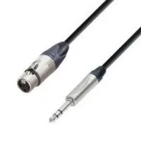 Dam hall k5 bfv 1000  микрофонный кабель xlr(f)-jack stereo, с разъёмами neutrik, 10 м