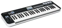 GRAPHITE 49 USB/MIDI-клавиатура, 49 чувствит-х к скорости нажатия полувзвешенных клавиш, 9 фейдеров, 4 драм-пэда, 2 колеса (Pitch/Modulation), LCD дисплей, совместим с iPad/PC/Mac, вес 4,6 кг. SAMSON