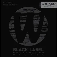 Warwick 41301 m5b  струны для 5-струнной бас-гитары, black label, 45-135, никель