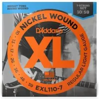 D`addario exl-110-7  струны для 7-струнной электрогитары nickel wound, никель, 10-59, regular light