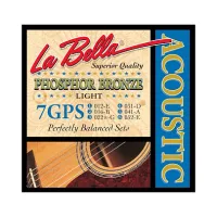 La Bella 7GPS Струны для акустической гитары "Phosphor Bronze" Light, стальные, 3,4,5,6 - обмотка - фосфорная бронза