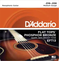 EFT13 FLAT TOPS Струны для акустической гитары фосфорная бронза 16-56 D`Addario