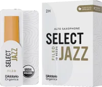 Трости для альт-саксофона d'addario organic select jazz filed orsf10asx2h - трость из толстой заготовки c подрезкой с утолщенным сердцем для саксофона альт силой 2 сильная. цена за упаковку из 10 штук