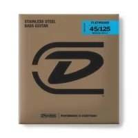 Dunlop dbfs45125m stainless steel flatwound  струны для 5 стр. бас-гитары, medium scale, 45-125