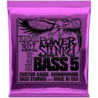 Ernie Ball 2821 Nickel Wound Bass Power Slinky 5, струны для 5-струнной бас-гитары (50-70-85-105-135), обмотка кобальт
