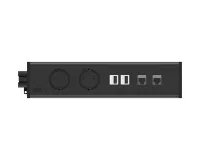 ABL 2M400208- Розеточная станция серии UDM с 2 розетками, 2xUSB-А и 2xRJ45 Cat6A, черная