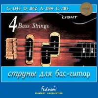 GB4-1 Комплект струн для бас-гитары, никель, Light, 43-103, Fedosov