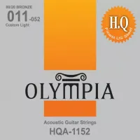 Olympia HQA 1152 High Quality Acoustic 80/20 Bronze струны для акустических гитар, 6 струн, натяжение Custom Light, сердечник американская сталь, калибры струн .011, .015, .022w, .032w, .042w, .052w