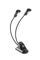 K&m 12259-000-55  подсветка для пюпитра двойная светодиодная, 2 led, чёрная, на аккумуляторе