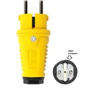 PCE Вилка кабельная 16A/250V/2P+E/IP54 корпус красный, маркер черный 0511-rs