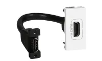 Розетка HDMI [078778] Legrand [Mosaic] - 1 модуль, оборудована шнуром, белая