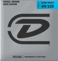 DBSBN45125T Super Bright Tapered Комплект струн для 5-струнной бас-гитары, никелир., 45-125, Dunlop