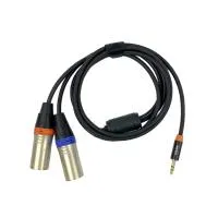 ESHINE ES-8333 - Несимметричный аудиокабель 3,5 мм миниджек стерео - 2 х XLR папа. Ферритовое кольцо, , шт