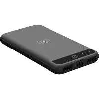 iconBIT FTB8000GTW (silver) - Внешний аккумулятор (Power Bank) для зарядки мобильных устройств с функцией беспроводной зарядки (Qi), 2 входа Micro USB, USB Type-C, 2 USB выхода, LED фонарь, LED индикатор заряда, емкость 8000 mAh, цвет серебристый