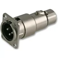 Neutrik NA3MDF- Проходной панельный разъем XLR 3-pin (вилка-розетка), с фланцем типа D