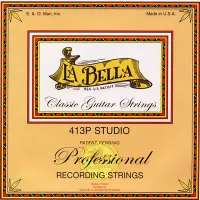 LA BELLA 413P Studio - струны - белый нейлон, плоская обмотка бронза, натяж - 37,9 кг