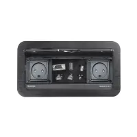 Biamp EasyConnect EC-P-EU - Кабельный органайзер, врезной в стол, 2 EU розетки питания