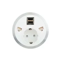 ABL 2F21F1F5- Встраиваемая розетка серии Port El с 2xUSB-A и 2xRJ45 Cat6A, белая (2F210120)
