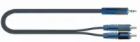 QUIK LOK RKSA150-2 компонентный кабель, пластиковые разъёмы stereo mini Jack male, 2x RCA male, 2 м