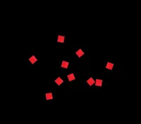 Конфетти бумажное 6х6мм красное