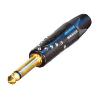 Neutrik NP2X-B-CRYSTAL Разъем Jack 1/4" кабельный, моно, на кабель Ø4-7 мм, черный, позолоч. контакты, с крист. Swarovski