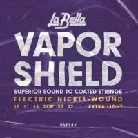 VSE942 Vapor Shield Комплект струн для электрогитары, никелированные, Extra Light, 9-42, La Bella