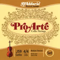 J59-4/4M Pro-Arte Комплект струн для виолончели размером 4/4, среднее натяжение, D'Addario