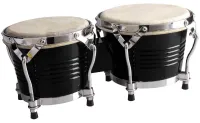 STAGG BW-200-BK Бонги 7,5" и 6,5" латинские деревянные бонги, усиленными хромированными стальными обручими и основанием, прилагается гаечный ключ, цвет: черный