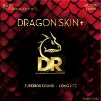 DR DBS-45 - струны для 4-струнной бас-гитары, Калибр: 45-105, Серия: DRAGON SKIN+™, Обмотка: нержавеющая сталь, Покрытие: микротонкое