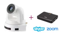 Lumens VC-A52SW+UC3021 - Комплект PTZ-камеры с поддержкой USB-C для работы с Zoom, Skype, OBS (Поворотная FullHD камера белая + USB-конвертер)