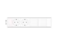 ABL 2M210202- Розеточная станция серии Link с 2 розетками и 2 слотами для IMP, белая с серебристым