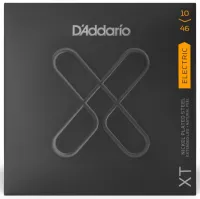Комплект струн для электрогитары d'addario xte1046 - струны для электрогитары с никелированной обмоткой по шестигранной основе и покрытием xt. обычное слабое натяжение, толщина .010-.046 дюйма