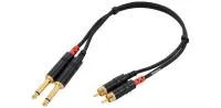 Cordial CFU 0,3 PC кабель 2RCA/2моно-джек 6,3 мм male, 0,3 м, черный
